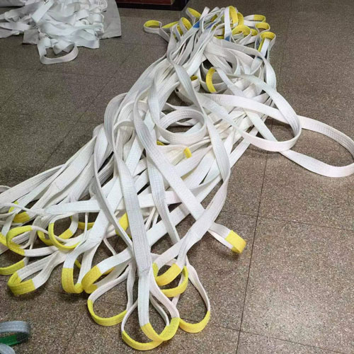 Durable industrial white flat lifting belt for lifting belts 2-ton load crane belts towing belts nylon slings lifting rope